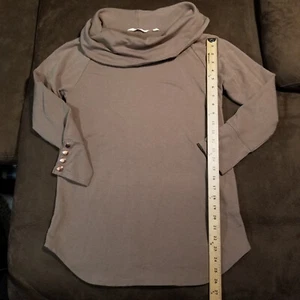 SOFT SURROUNDINGS COWL NECK SWEATER LONG SLEEVE COPPER BUTTONS XS - Picture 1 of 11