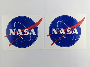 Lot of 2 - NASA Logo Original Space Decal Meatball Vinyl Glossy Sticker 4" New - Picture 1 of 3