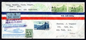 CHINA HONG KONG EE. UU. 1937 TRANSPACÍFICO PRIMER VUELO SHANGHAI HONG KONG - Imagen 1 de 2