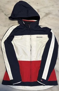 Tommy Hilfiger Women's Hooded Windbreaker Jacket White/Red/Blue, Size Small - Picture 1 of 15