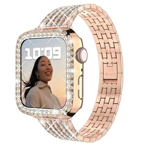 IWatch 41/49mm Case+Bling Strap Band For Apple Watch Band Ultra2 9 8 7 6 5 4 SE - Picture 1 of 13