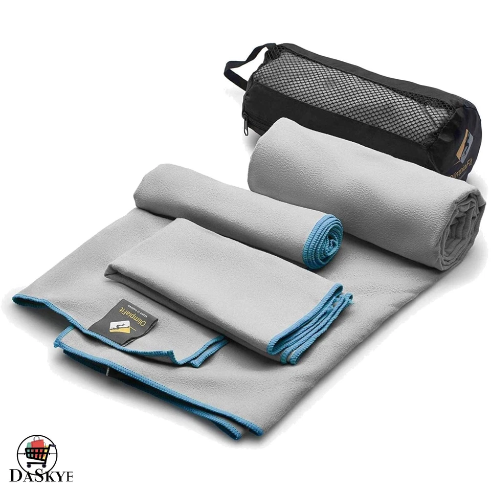 Quick Dry Towel Set: 3 Lightweight Microfiber Towels for Travel & Sports - Image 1 of 4