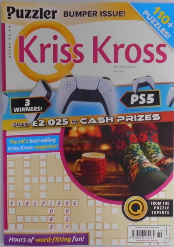 Puzzler Q Puzzle magazines Kriss Kross #589 2025 Hours of fun! 110+ puzzles Foto 1 de 1