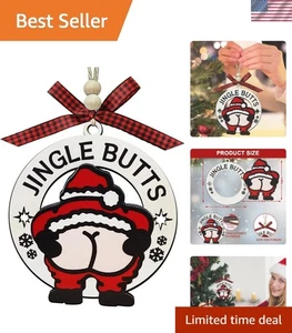 Furzender Weihnachtsmannschmuck aus Holz - perfekt für den Austausch frecher Geschenke - Bild 1 von 9