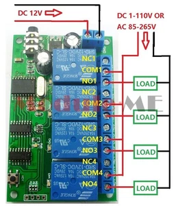 AD22B04 12V 4 Channel DTMF Tone Signal Decoder Relay Phone Remote  PLC Control - Picture 1 of 8