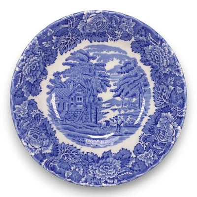 Wood & Sons English Scenery Blue Ironstone Cereal Soup Bowl 6 5/8" Swirl - Image 1 of 4