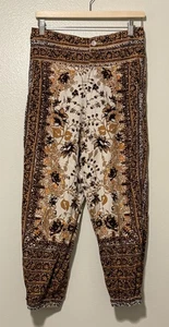 Pantaloni da jogging Anthropologie harem floreali taglia 6P marrone multi boho festival spiaggia - Foto 1 di 9