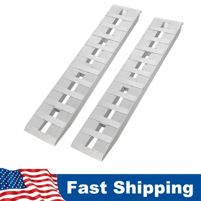 2PCS 60''X 12'' 6000 LBS Aluminum Hook Ramps End For Car Trailer Hauler Tractor Foto 1 de 4
