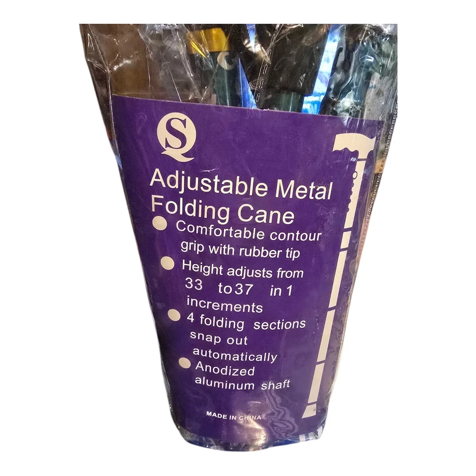 Bastón plegable de metal ajustable nuevo con etiquetas - Diseño floral, 33-37", aluminio ligero Foto 1 de 4