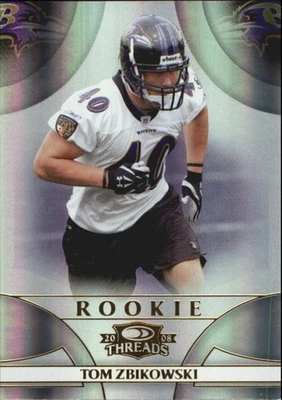 2008 Donruss Threads #242 Tom Zbikowski/999 RC - FB - Image 1 of 2