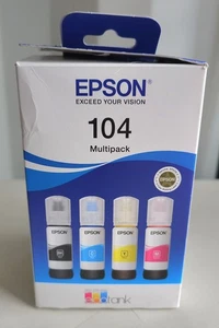 Epson 104 Tintenflaschen Set Ecotank Drucker Multipack Schwarz Cyan Gelb Magenta - Bild 1 von 7