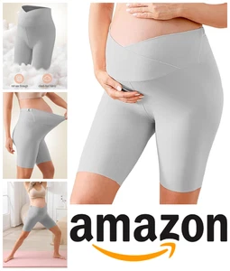 Maternity Pregnancy Shorts Leggings Size S Adjustable Stretchy Over The Belly - Picture 1 of 8