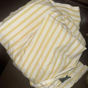 Sábana plana doble completa a rayas amarilla y blanca Ralph Lauren en muy buen estado - Imagen 1 de 3