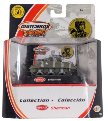 VTG Matchbox Collectibles M4A3 Sherman Die Cast Tank Vehicle 2001 92664 NIP - Image 1 of 4