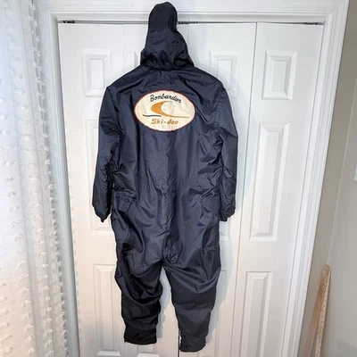Винтажный 1967 Walker лыж Doo Bombardier синий цельный с капюшоном снег костюм размер XL? - Изображение 1 из 4