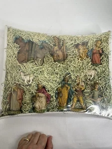 Weihnachtskrippe italienisch Vintage selten handbemalt komplett neu Neu in OVP Urlaub - Bild 1 von 6