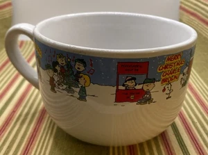 Peanuts Charlie Brown Frohe Weihnachten große Tasse Tasse Suppenschüssel Keramik 16 Oz - Bild 1 von 5