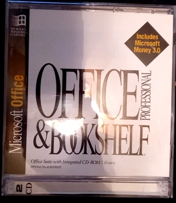 Microsoft OFFICE PROFESSIONAL 4.3 & Bookshelf [2CD-Rom,1994] + Money 3.0 - Image 1 of 2