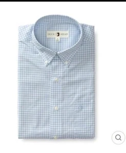 DUCK HEAD Button Shirt Blue Gingham PERFORMANCE Walton Men’s  Med NWT MSRP: $108 - Picture 1 of 16