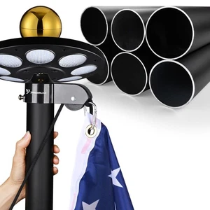 AplusChoice Bravery 20' Schwerlast 13 Stärke Fahnenmast Kit mit Licht im Boden - Bild 1 von 12