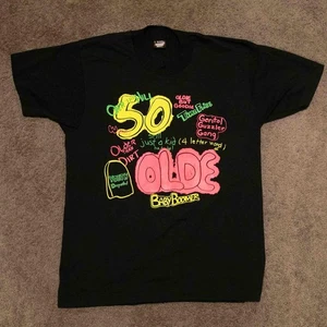 Vintage 50. Geburtstag Shirt Herren Large Over The Hill Gag Geschenk lustig 90er - Bild 1 von 7