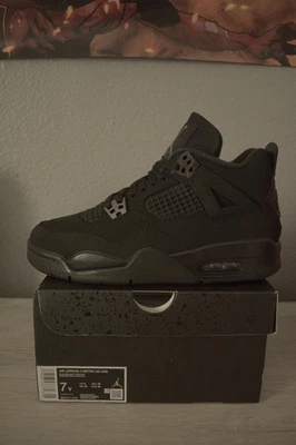 Nike Air Jordan 4 Retro Negro Gato Juvenil Talla 7Y IB4171-010 NUEVO Con Caja 2025 Foto 1 de 4