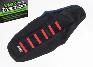 FUNDA ASIENTO ACANALADA HONDA CRF250 CRF250R 2018-2021 NEGRA + RAYAS ROJAS COSTILLAS MXG - Imagen 1 de 3