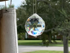 Crystal Prism Ball Globe Rainbow Maker Window Prisms Suncatcher 45mm US Seller! - Picture 1 of 4
