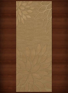 Yellow Transitional Hand Hooked Leaves Petals Outline Area Rug Floral DV17 - Picture 1 of 35