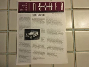 Pebble Beach Concours Insider Vol 1 No.2 November 1994 - Picture 1 of 2