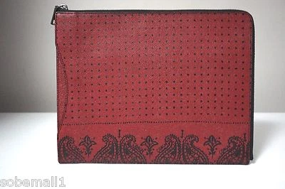 Coach Crossgrain Leather Red Bandit Printed Slim Zip Tablet Case Folio F63321 - Image 1 of 4