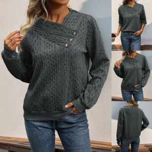 Women Hoodie Long Sleeve T-Shirt Ladies Casual Loose Tunic Tops Blouse Pullover - Picture 1 of 13