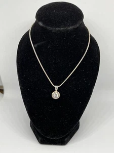 Sterling Silver Pretty CZ Drop Pendant Necklace 20” Chain Dainty Delicate - Bild 1 von 5