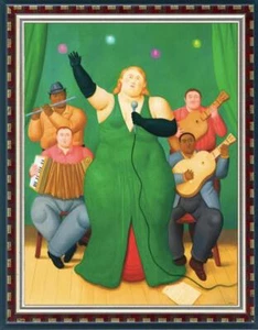 Art OIL PAINTING REPRO OF FERNANDO BOTERO Fat girl Singer ON CANVAS 30"X40" - Picture 1 of 2