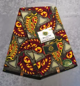 Ankara/Kitenge Fabric from Tanzania, 6 Yards of African Wax Print, 100% Cotton - Picture 1 of 2