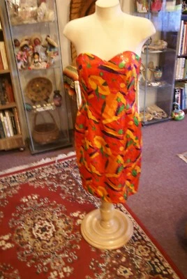 Gillian Vestido Vaina Sin Nivel Multicolor Seda Talla 6 Foto 1 de 4