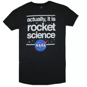 NASA Actually, it is Rocket Science Men's Crew Neck T-Shirt Black S/M NEW - Picture 1 of 5