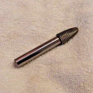 Carbide Bur SF-5 Single cut Tree Shape Round Nose Heavy Duty 3/8" x 5" shank - Picture 1 of 4