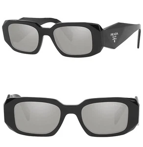 Gafas de sol PRADA SYMBOLO Negro Plata Triángulo Espejado PR17WS 17W Moda Unisex - Imagen 1 de 12