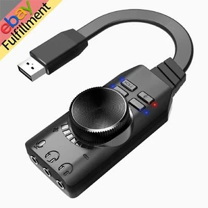 HeadphoneUSB 2.0 External Sound Virtual 7.1 Channel Sound Card 3.5mm Audio Plug - Picture 1 of 10
