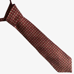 Vintage Y2K GAP Abstract Geometric Print Red Silk Tie, Retro 90s Funky Art Deco - Picture 1 of 3