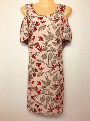 Dress Casual Summer Spring C&E Peach Floral Cold Shoulder Tent Medium Worn Once  - Изображение 1 из 4