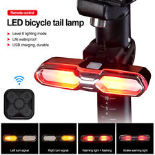 Bicycle Bike LED Indicator Tail Turn Signal Light Wireless Remote Taillight USB
