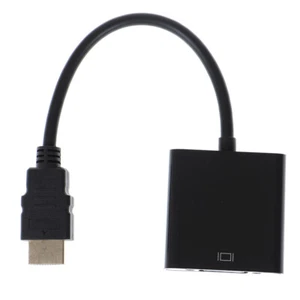 Black HDMI to VGA adapter cable Projector monitor HD converter cable-wf-w - Photo 1/12