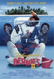 PÓSTER Fin de semana en Bernies II 2 (1993) Jonathan Silverman (EXCELENTE) Video Tienda - Imagen 1 de 2