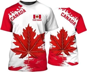 Personalized Canada Shirt, Canadian Flag Shirts, Canada Maple Leaf Flag Tshirt M - Picture 1 of 4