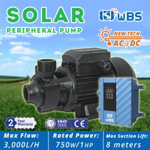 AC/DC Peripheral Solar Water Pump Surface Pressure Pump Hybrid 1HP 750W Domestic - Picture 1 of 8