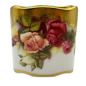 Vintage 1930's Royal Chelsea Golden Rose Bone China Toothpick Holder England HTF - Picture 1 of 10