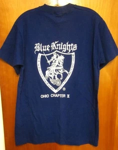 BLUE KNIGHTS biker med T shirt Ohio Chapter II beat-up tee Law Enforcement Club - Picture 1 of 3