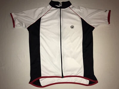 Camiseta deportiva de ciclismo Canari para hombre mediana con cremallera blanca/roja/negra ¡USADA EN EXCELENTE ESTADO! Foto 1 de 4